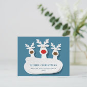 Grappige rendieren Vrolijk Kerstmis Corporate Groe Briefkaart (Staand voorkant)