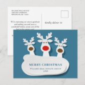 Grappige rendieren Vrolijk Kerstmis Corporate Groe Briefkaart (Voorkant / Achterkant)