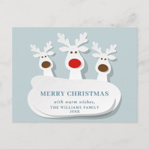 Grappige rendieren Vrolijke Kerstmis Groet Vakanti Briefkaart