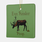 Grappige Rendierpoep Kerst Keramisch Ornament (Links)