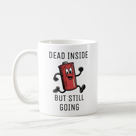 Grappige Rennende Batterij Koffiemok (Links)