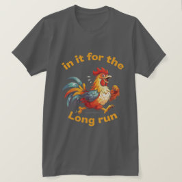 Grappige Rennende Haan – Voor de Lange Afstand T-shirt