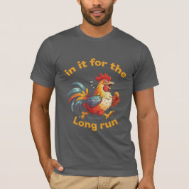 Grappige Rennende Haan – Voor de Lange Afstand T-shirt