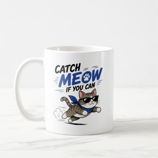Grappige Rennende Kat Mokkop Koffiemok (Links)