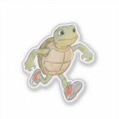 Grappige rennende schildpad sticker | Cartoon (Voorkant)