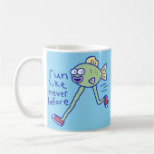 Grappige Rennende Vis Met Benen Koffiemok (Links)