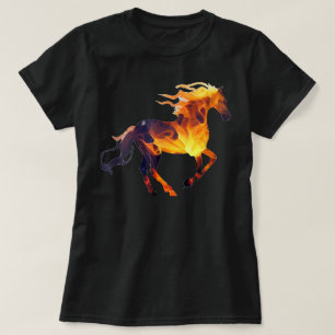 Grappige rennende Vuur Paard brandend Paard liefde T-shirt