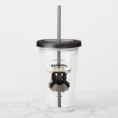 Grappige rennende waterbuffel cartoon acryl drinkbeker (Voorkant)