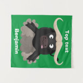 Grappige rennende waterbuffel cartoon wandkleed (Voorkant (horizontaal))
