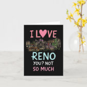 Grappige Reno Nevada Night Skyline Premium Kaart (Gele Bloem)