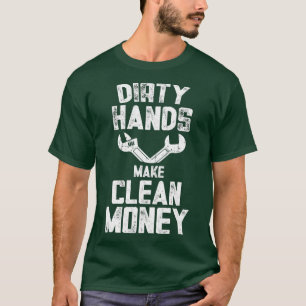 Grappige reparateur vies handig maak schoon geld t-shirt