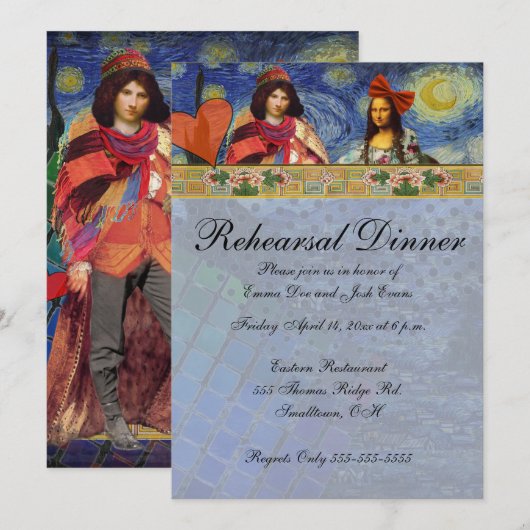 Grappige repetitie diner uitnodiging (Voorkant / Achterkant)