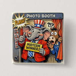 Grappige Republikeinse Olifant Middenverkiezingen  Vierkante Button 5,1 Cm