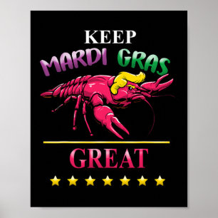 Grappige Republikeinse Trump Crawdaddy Mardi Gras  Poster