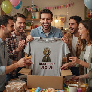 Grappige "Resident Genius" Hond Einstein Parodie Tri-Blend Shirt