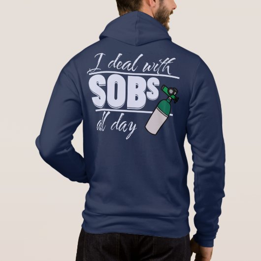 Grappige respiratoire therapeut 2-zijdige typograf hoodie (Achterkant)