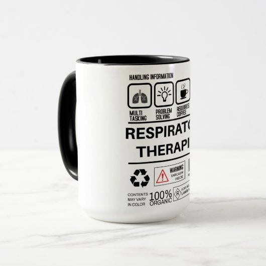 Grappige respiratoire therapeut Handling Informati Mok (Voorkant links)