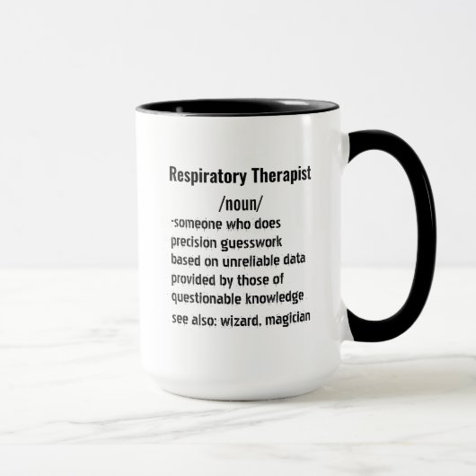 Grappige Respiratory Therapist Definitie geschenke Mok (Rechts)