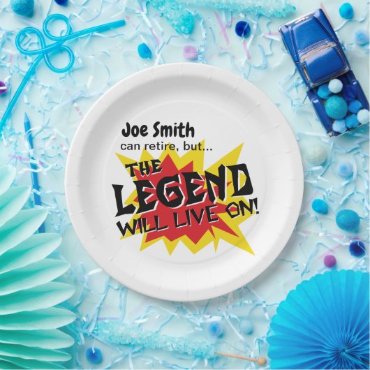 Grappige retirement party legende zal voortleven papieren bordje (Feest)