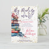 Grappige Retirement Reading wacht op feestje Kaart (Staand voorkant)