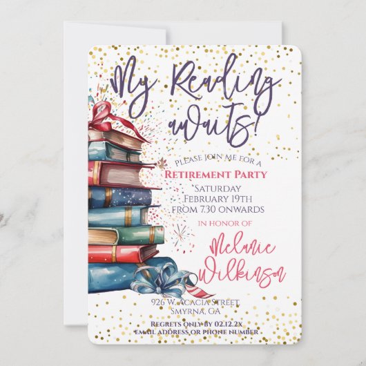 Grappige Retirement Reading wacht op feestje Kaart (Voorkant)