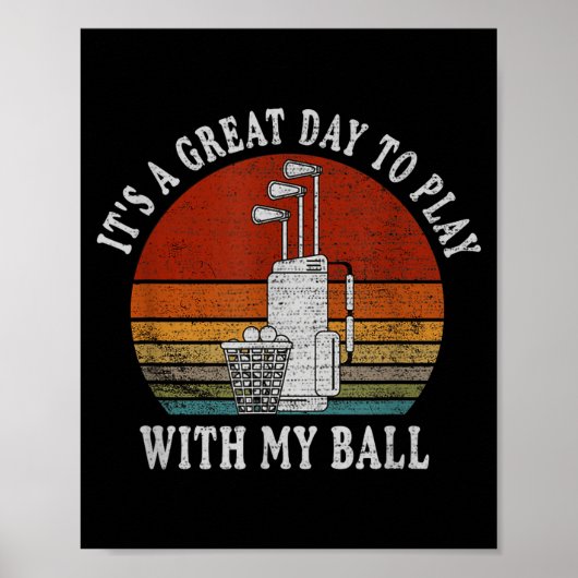 Grappige Retre Golf Tee Voor Mannen Golf, grappige Poster (Voorkant)
