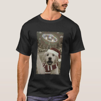 Grappige Retriever Hond in Kerstman Hoed Selfie UF T-shirt