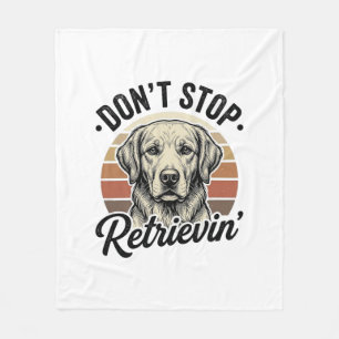 Grappige Retriever Hond Vintage Gravure Grafische Fleece Deken
