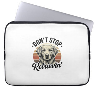 Grappige Retriever Hond Vintage Gravure Grafische Laptop Sleeve