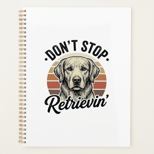 Grappige Retriever Hond Vintage Gravure Grafische  Planner (Voorkant)