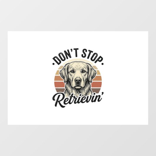 Grappige Retriever Hond Vintage Gravure Grafische Raamsticker (Vel)