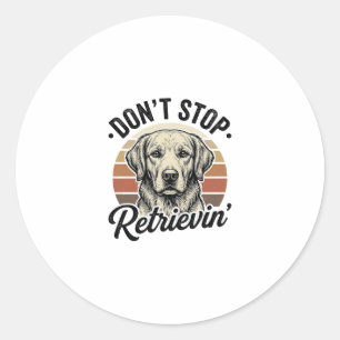 Grappige Retriever Hond Vintage Gravure Grafische  Ronde Sticker