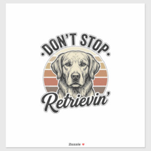 Grappige Retriever Hond Vintage Gravure Grafische  Sticker