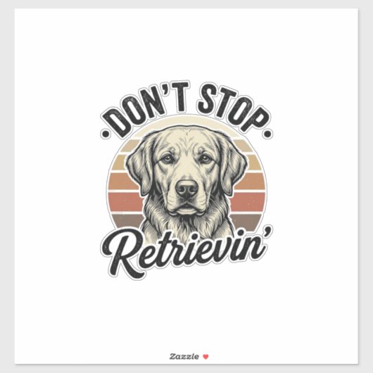 Grappige Retriever Hond Vintage Gravure Grafische Sticker (Vel)