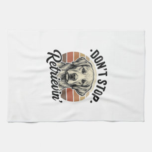 Grappige Retriever Hond Vintage Gravure Grafische  Theedoek