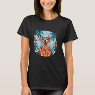 Grappige Retriever Zomerse Hawaiiaanse Vibes Tropi T-shirt