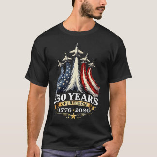 Grappige Retro 250 Jaar Jetjager 2026 VS Vlag T-shirt