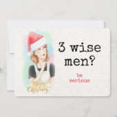 Grappige Retro '3 Wijzen? Doe Normaal' Kerstkaart (Voorkant)