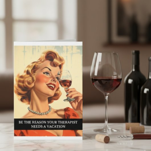 Grappige Retro 50s Uitdrukking Therapeut Kaart