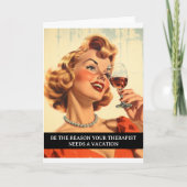 Grappige Retro 50s Uitspraak Therapeut Kaart (Voorkant)