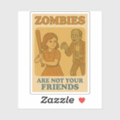 Grappige Retro  70s Zombie Survival Humor Sticker (Vel)