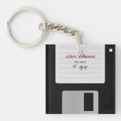 Grappige Retro 80s computer diskette Sleutelhanger (Voorkant)