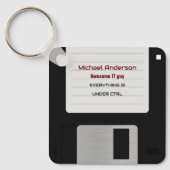 Grappige Retro 80s computer diskette Sleutelhanger (Voorkant)