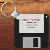 Grappige Retro 80s computer diskette Sleutelhanger (Voorkant)