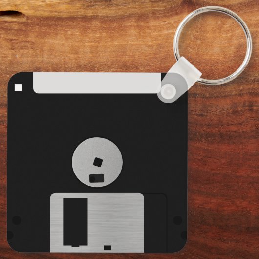 Grappige Retro 80s computer diskette Sleutelhanger (Achterkant)