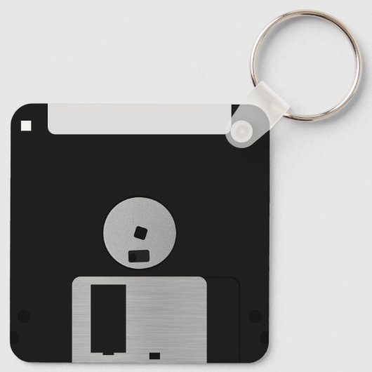 Grappige Retro 80s computer diskette Sleutelhanger (Achterkant)