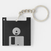 Grappige Retro 80s computer diskette Sleutelhanger (Achterkant)