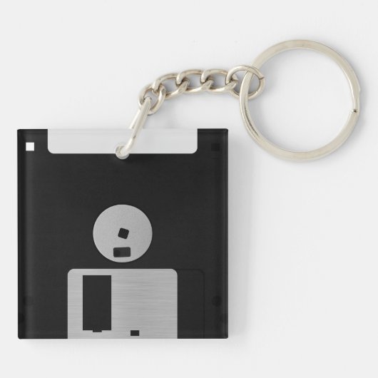 Grappige Retro 80s computer diskette Sleutelhanger (Achterkant)