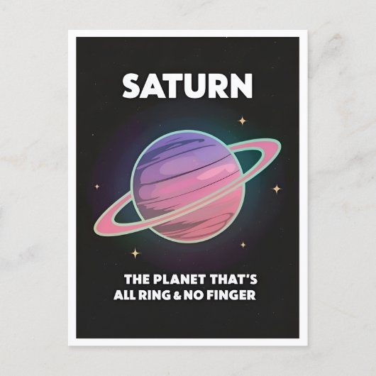 Grappige Retro 80s LoFi Vaporwave Planet Saturn Briefkaart (Voorkant)