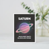 Grappige Retro 80s LoFi Vaporwave Planet Saturn Briefkaart (Staand voorkant)